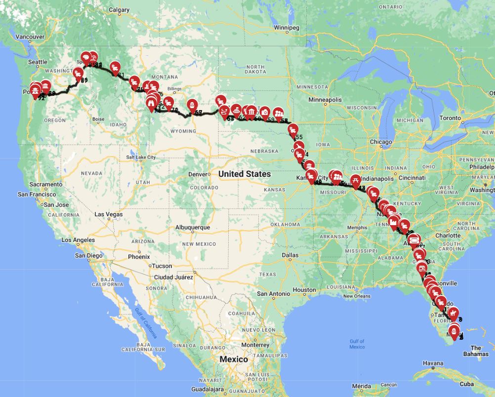Miami to Portland RV Trip Planning made easy